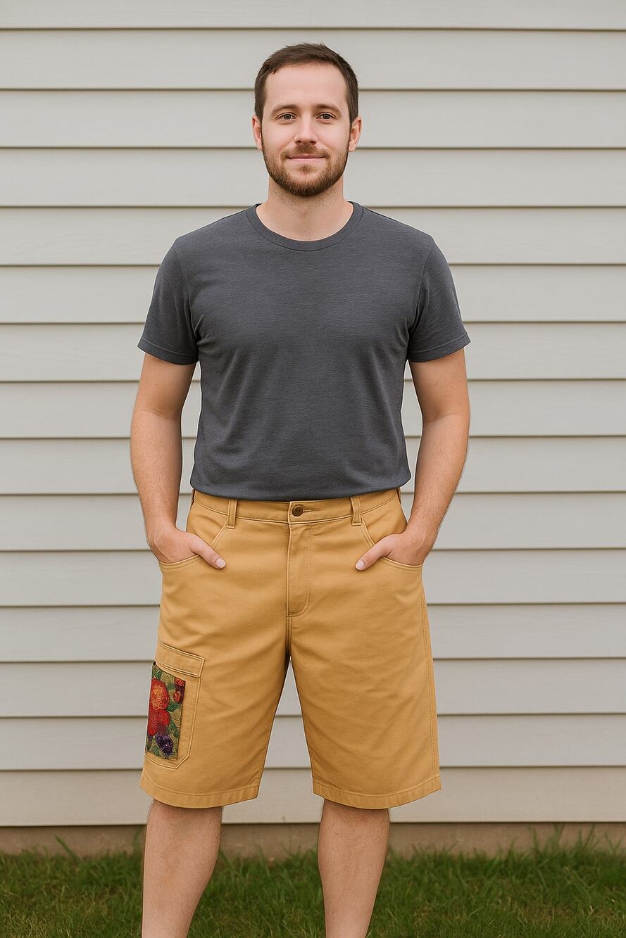Vtg Timberland Carpenter Cargo Shorts Canvas patch art Y2k Boho dadcore Sz 44